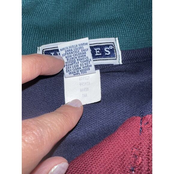 US Navy USS Decatur Shirt Mens Size LARGE Polo Color block VTG 90s Jerzees Brand - Picture 9 of 13